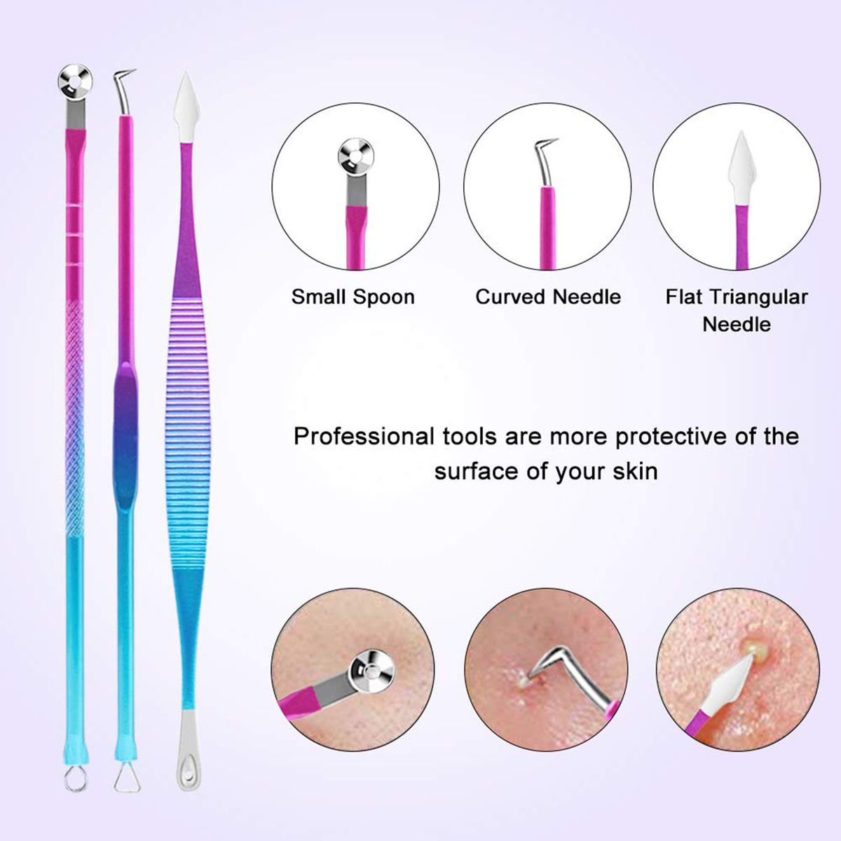 10PCS Pimple Comedone Extractor Tool Acne Removal Kit