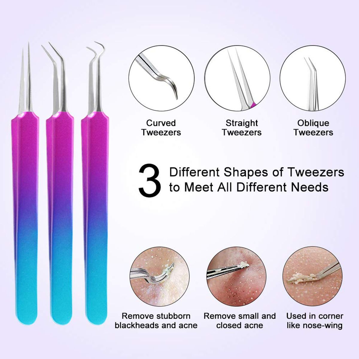 10PCS Pimple Comedone Extractor Tool Acne Removal Kit