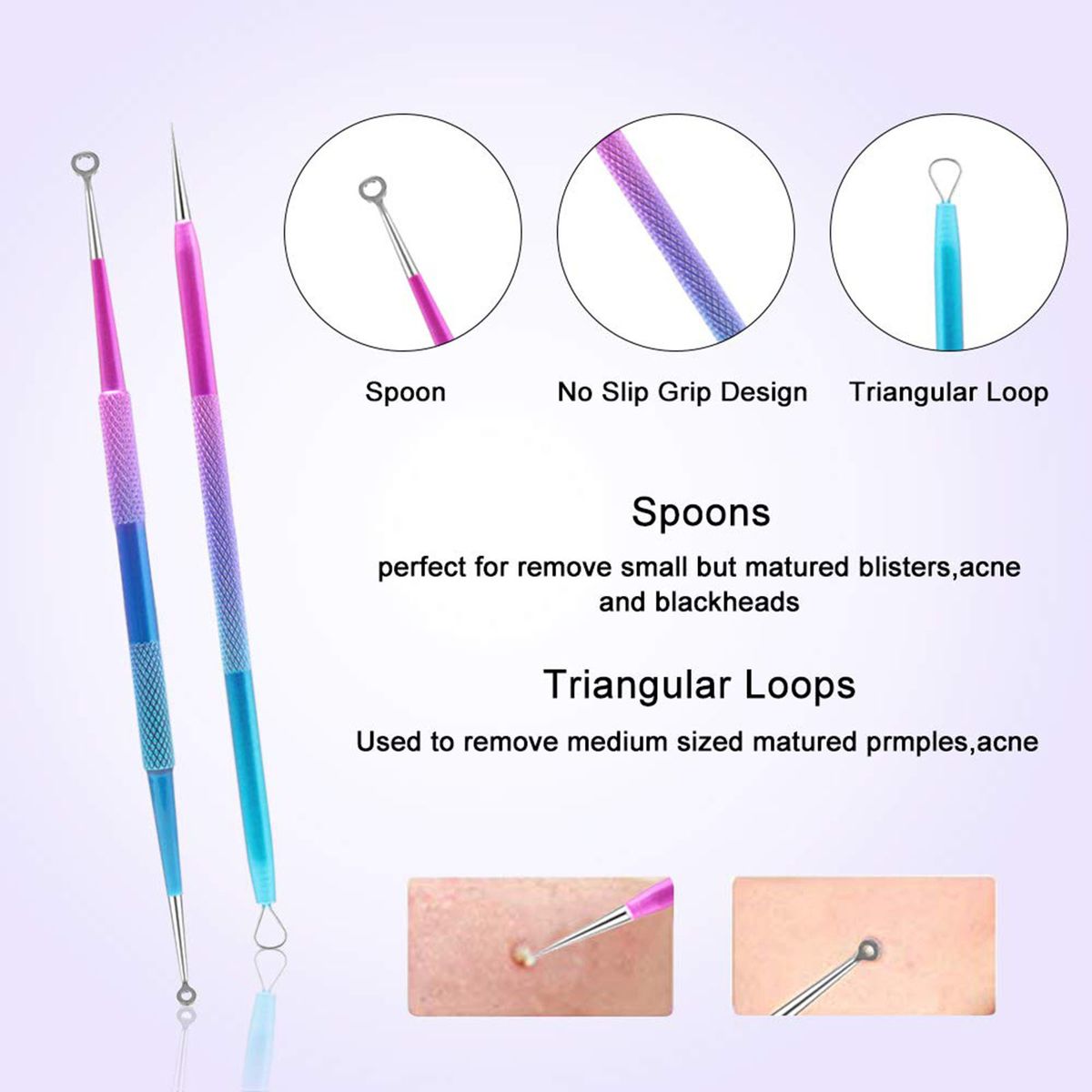 10PCS Pimple Comedone Extractor Tool Acne Removal Kit