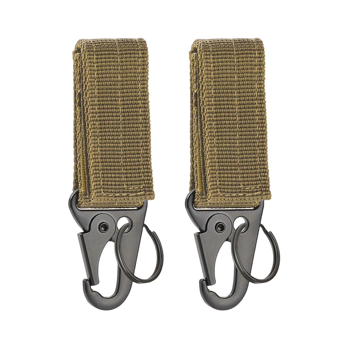 2Pcs Backpack Hanging Buckle Triangle Webbing Hawkbill Belt Buckles Khaki
