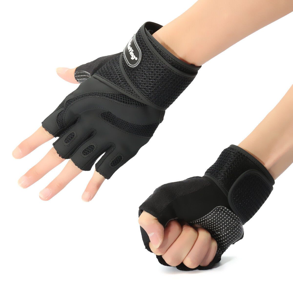Men Weight Lifting Gym Sport Exercise Training Fitness Wrist Wrap Black L L