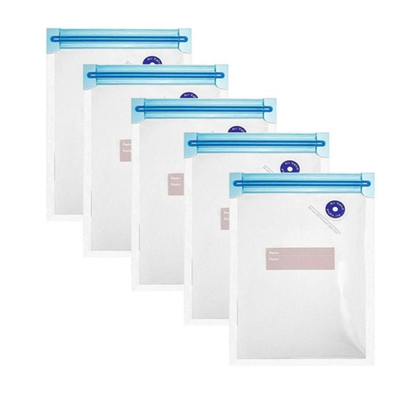 5PCS Reusable Vacuum Food Storage Zipper Bags for Electric Handheld Vacuum Pump22 X 21 CM