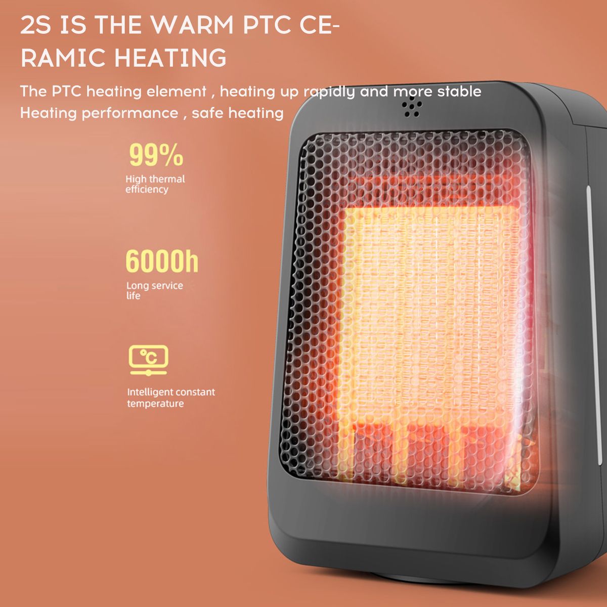 PTC Heating Small Heater Fan 3-gear Adjustable Remote