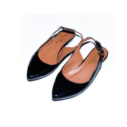 Women Slingback Flat Sandal - Black