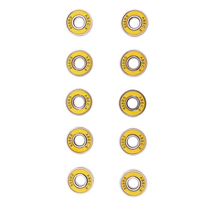 10Pieces   Roller Skate Skateboards Longboard Wheel Bearings Yellow