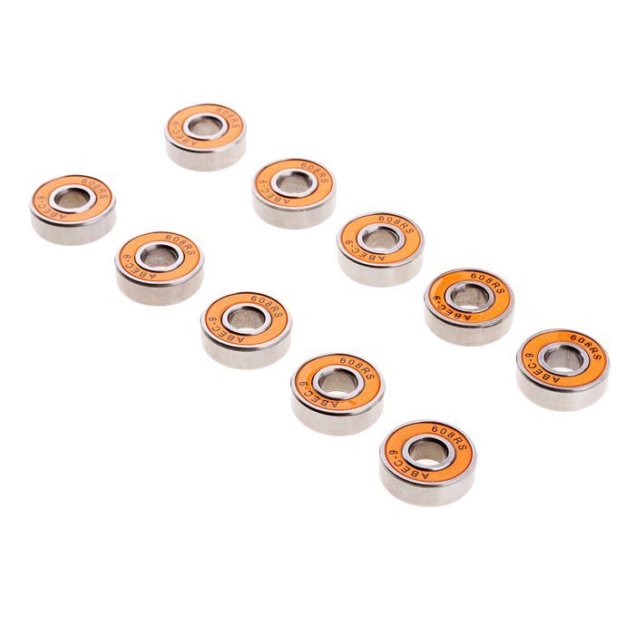 10Pieces Premium ABEC-9 608RS Roller Skate Wheel Bearings Seal Orange