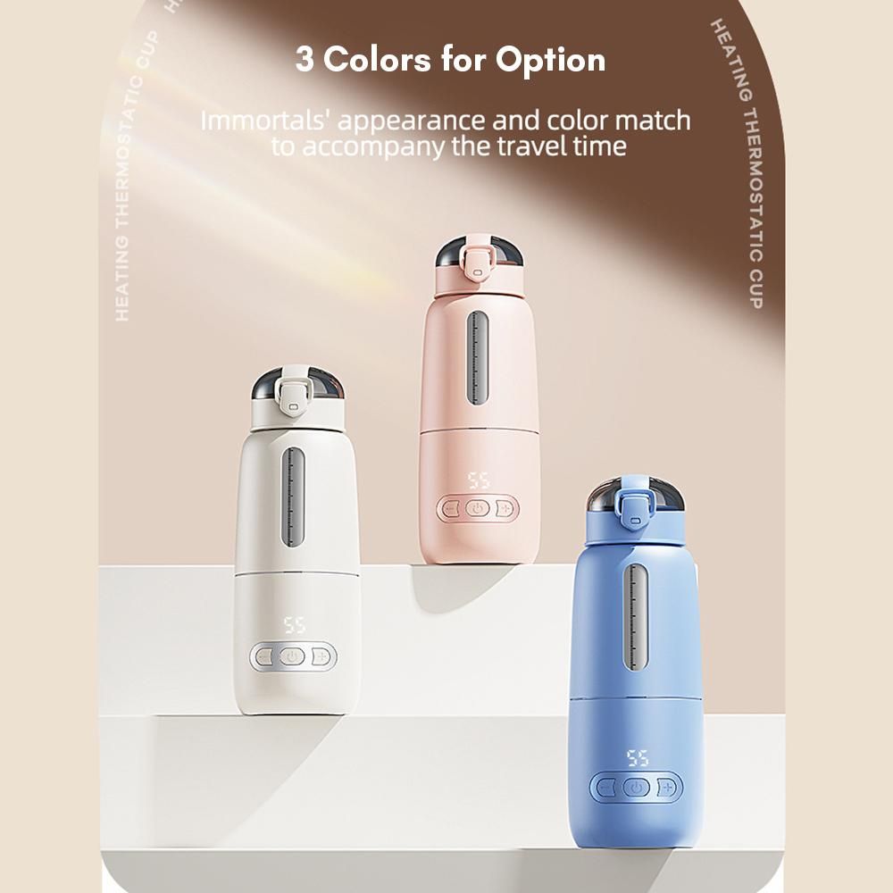 Portable Water Warmer for Baby Formula 300ml Capacity Precise Temperature Control Built-in Battery Wireless Instant Water Warmer Electric Kettle for Car Travel Outdoor