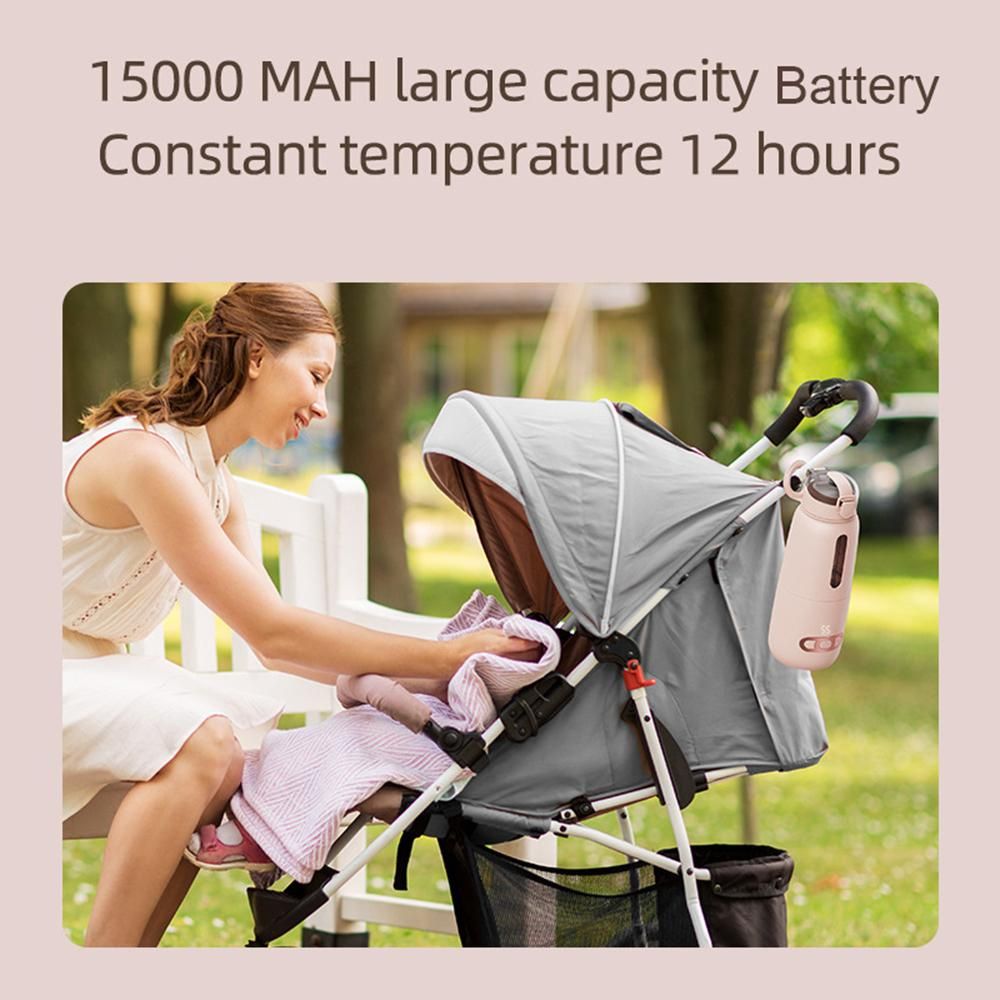 Portable Water Warmer for Baby Formula 300ml Capacity Precise Temperature Control Built-in Battery Wireless Instant Water Warmer Electric Kettle for Car Travel Outdoor