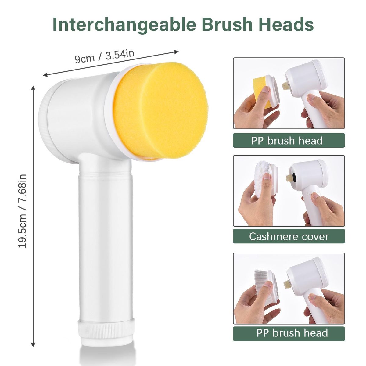 Electric Spin Scrubber Handheld Electric Cleaning Brush with 3 Brush Heads and 1 Hook AA Battery Powered Cleaning Tools for Kitchen Bathroom Wall Window Floor