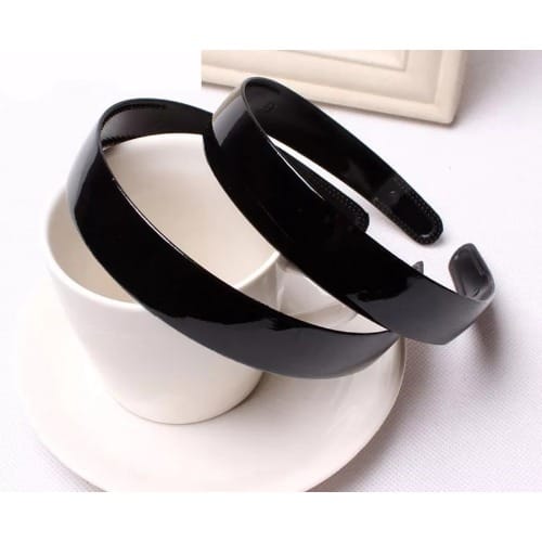 6 Black Plastic Hair Band For Diy -3cm