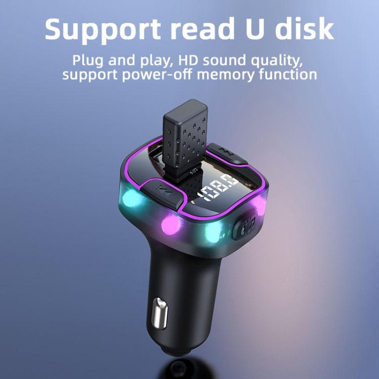 Car Bluetooth Adapter Ambient Light MP3 Music Player C49