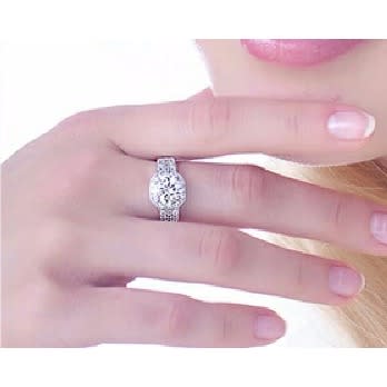 Pave Micro Clear Aaa Cubic Zircon Engagement Ring