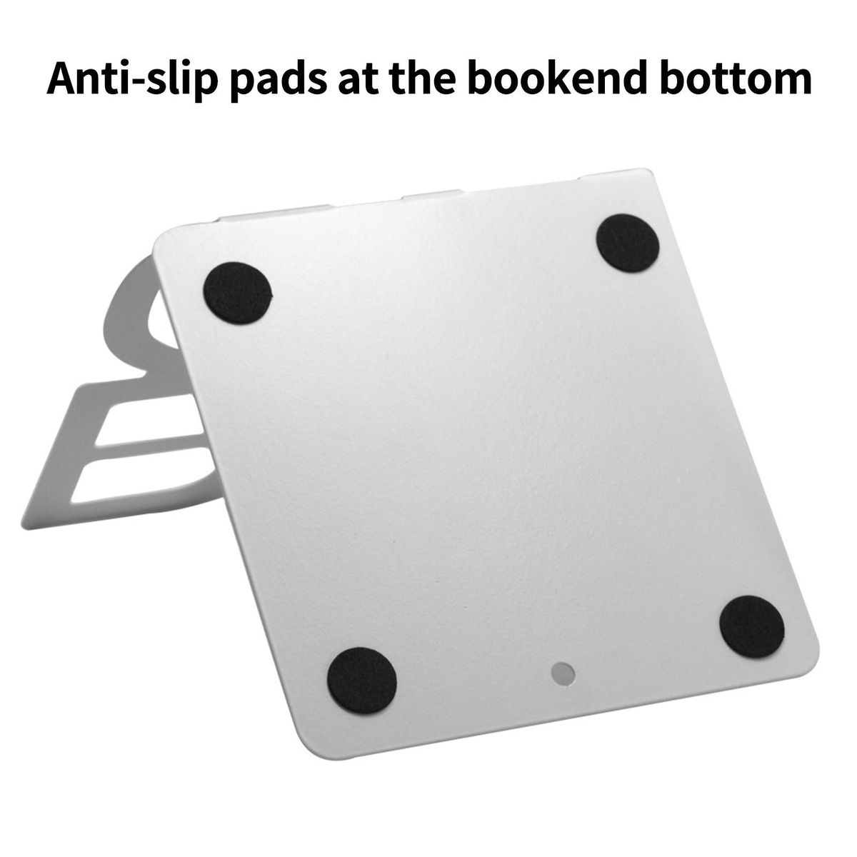 Metal Bookends Non-Slip Decorative Book Ends Support 4.9 x 5.1 x 5.5 Inch Book Shelf Holder Stand Book Stoppers Desk Organizer for Shcool Office Home Stationery Accessories, 1 Pair
