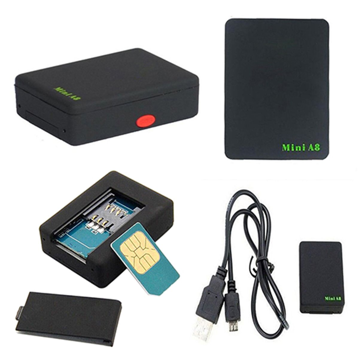 Tracker Stable Safe Effective Mini A8 Tracker Locator-Black