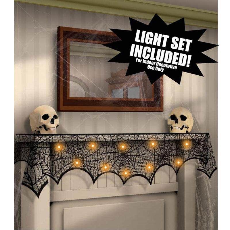 Black Spider Web Curtain Halloween