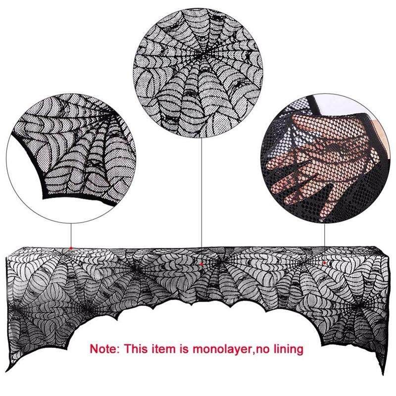 Black Spider Web Curtain Halloween