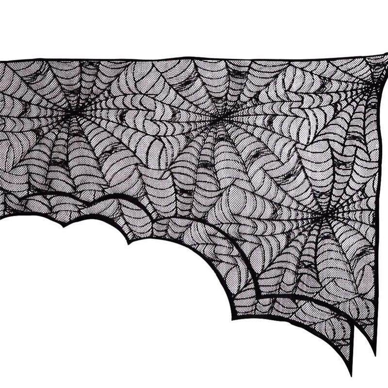 Black Spider Web Curtain Halloween