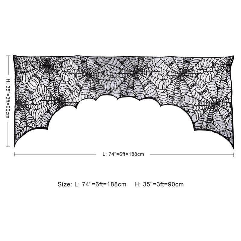 Black Spider Web Curtain Halloween