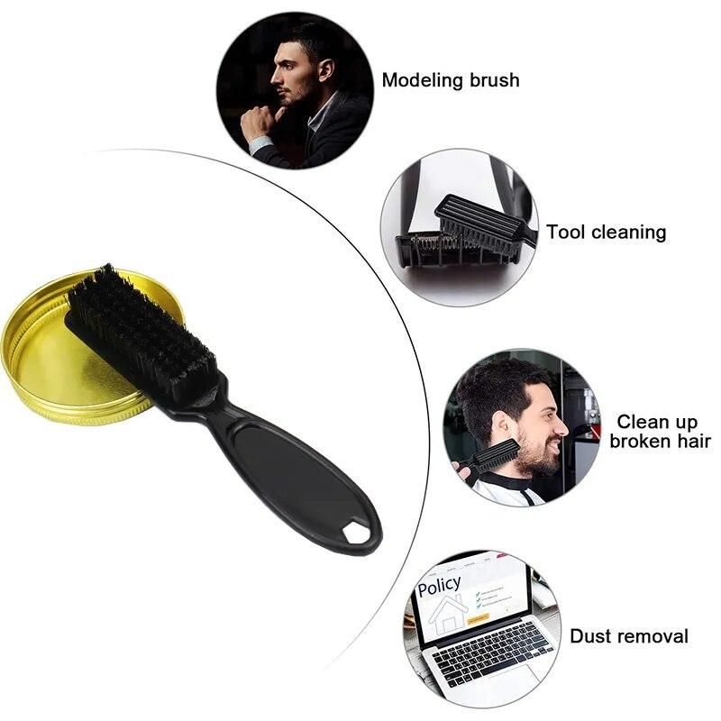 Top Seller Custom Logo 5Pcs/Can Black Handle Hair Brush Barber Neck Cleaning Fade Brush