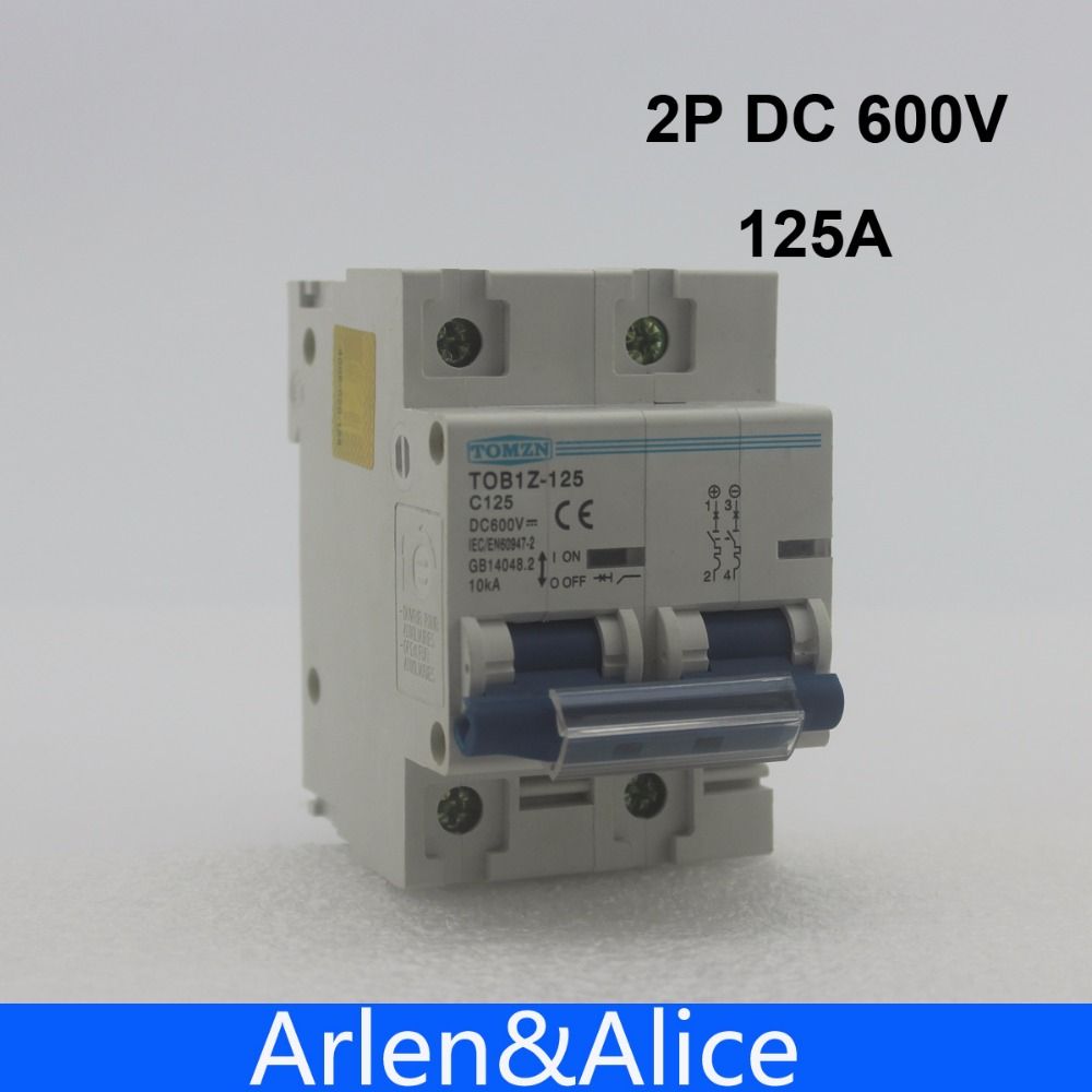 125A Breaker Circuit 600V Curve DC 2P System PV FOR