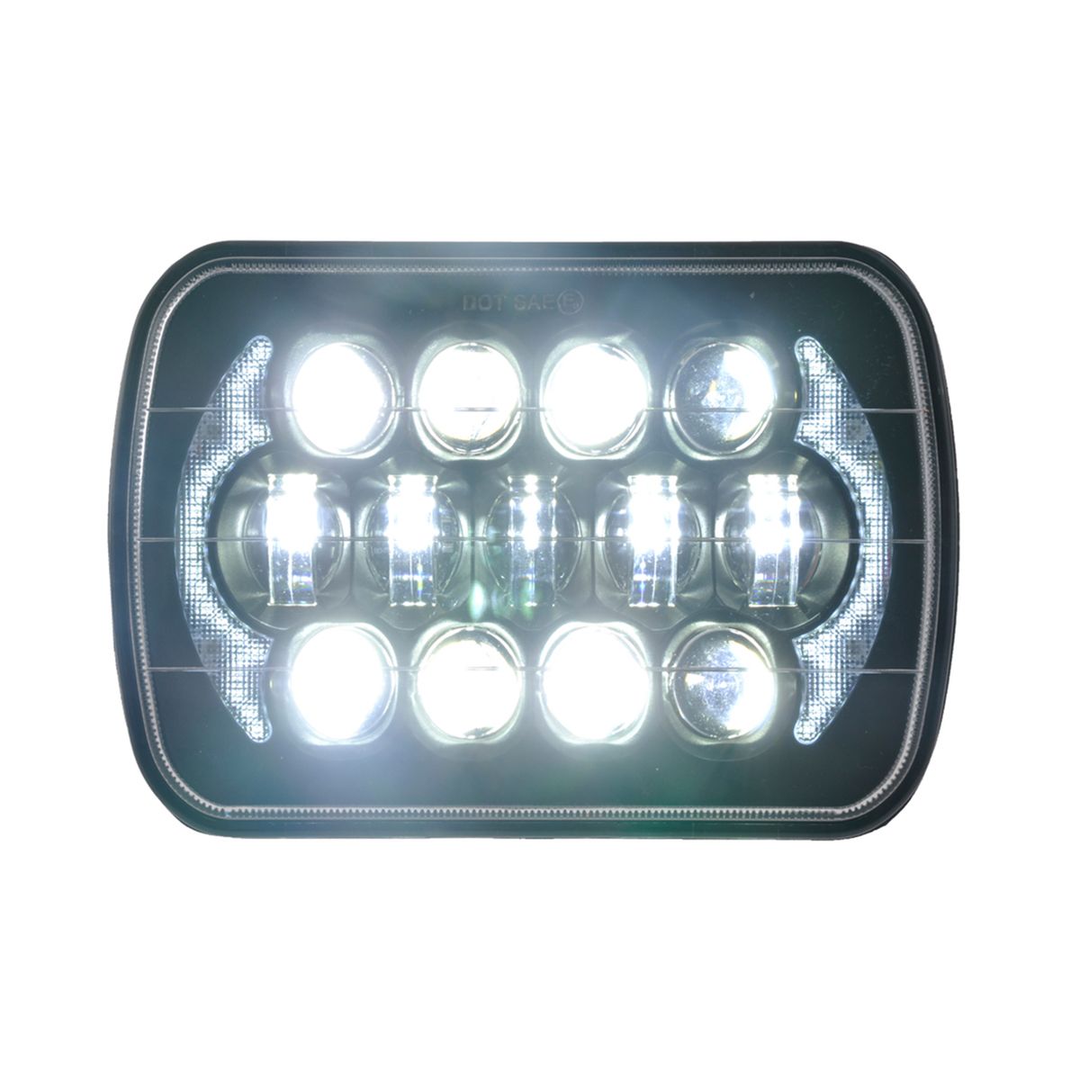1Pc 5x7 Inch 85W Car Headlight 13Pcs Lamp Beads H4 Plug High