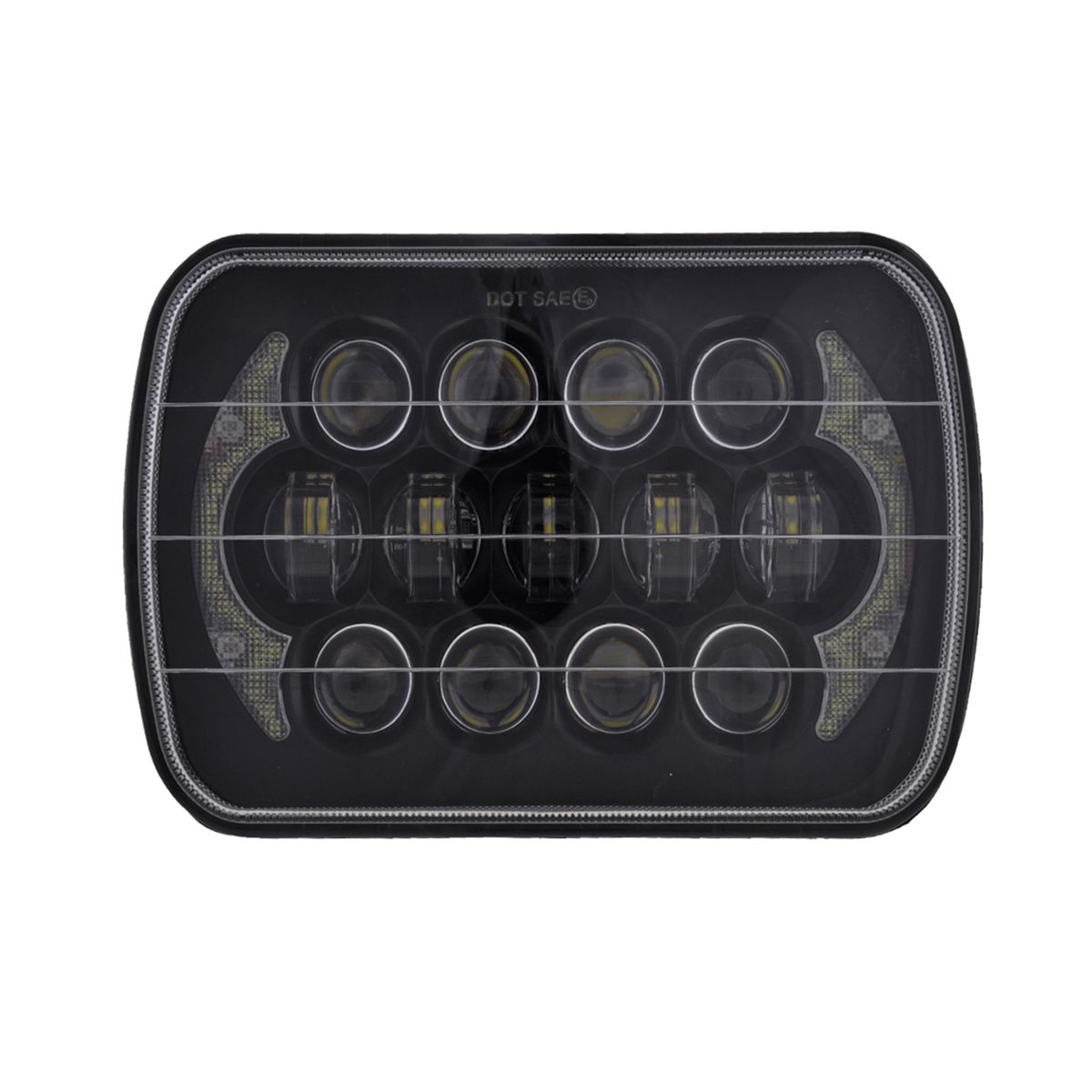 1Pc 5x7 Inch 85W Car Headlight 13Pcs Lamp Beads H4 Plug High