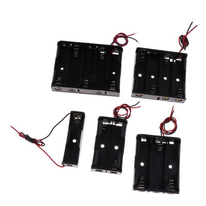 5 Packs Wire Lead Battery Storage Box Case Protector Holder Set For AA