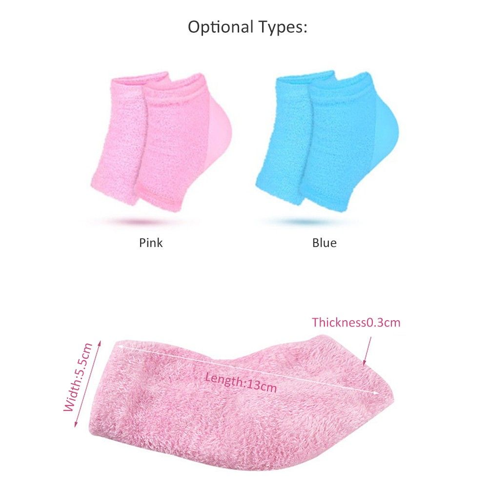 M-oisturizing Heel Socks G-el Lined Toeless Spa Socks For