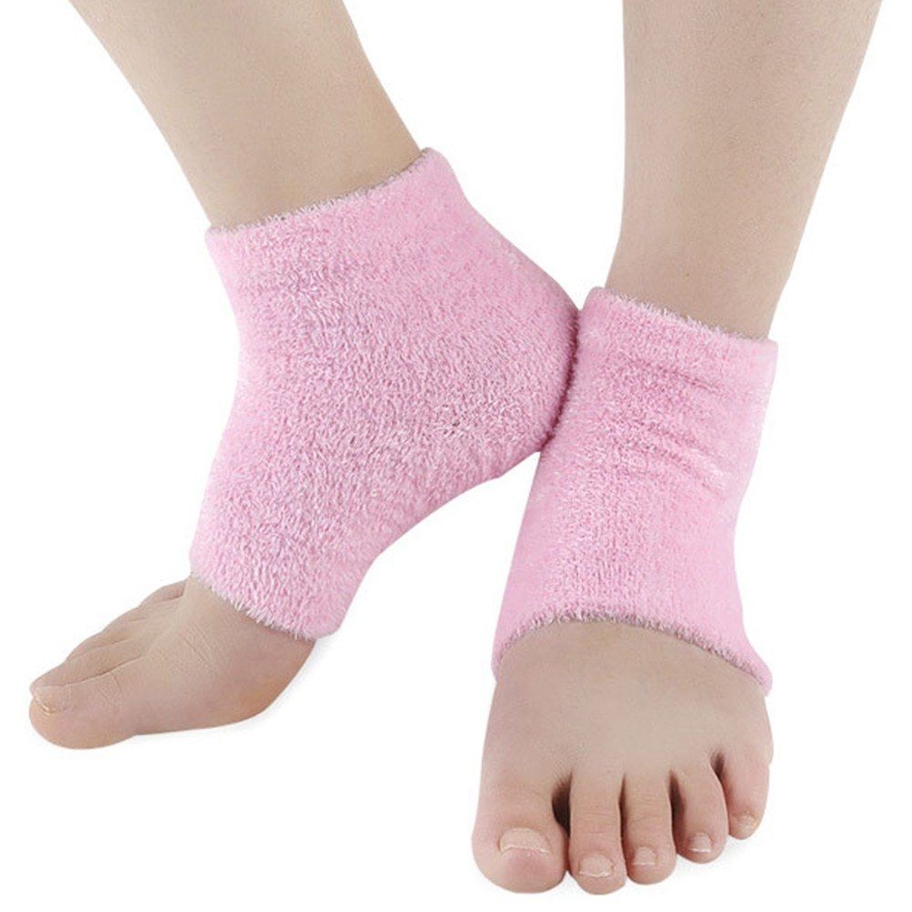M-oisturizing Heel Socks G-el Lined Toeless Spa Socks For