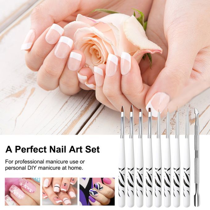 9PCS Nail Art Tools Polish  Liner Pen Nail Painting Pen