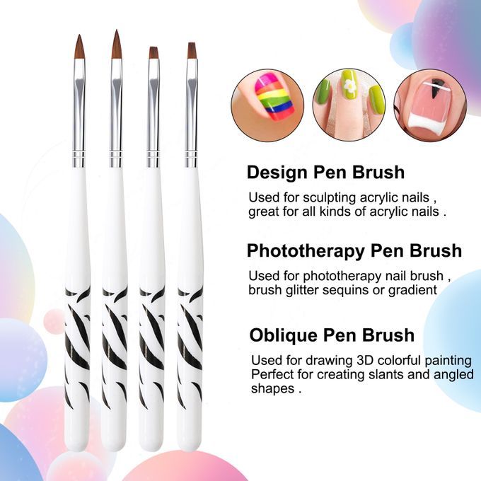 9PCS Nail Art Tools Polish  Liner Pen Nail Painting Pen