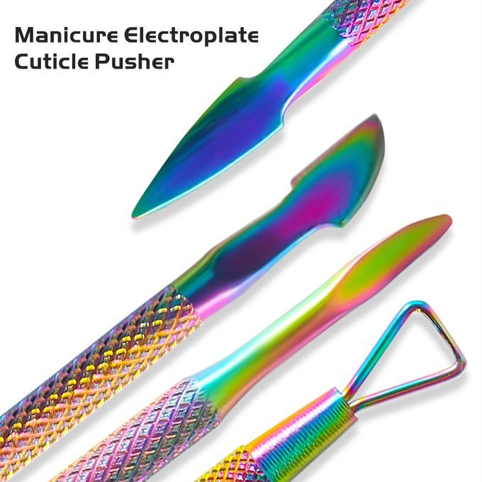 3Pcs/Set Stainless Steel Double Head Cuticle Pusher Dead