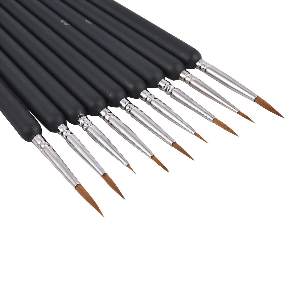 9 Pcs Nail Liner Pens Nail Art Brush Set UV Painting Pen Birch Wood Handle Manicure Nail Art Tip Builder Liner Polish Pen Tools