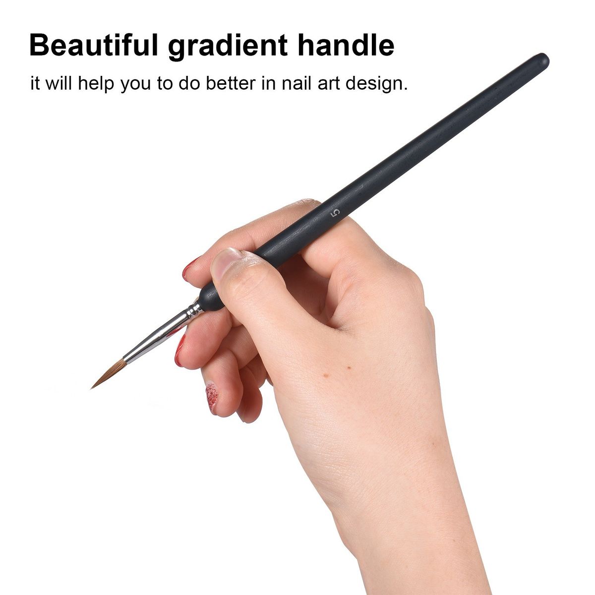 9 Pcs Nail Liner Pens Nail Art Brush Set UV Painting Pen Birch Wood Handle Manicure Nail Art Tip Builder Liner Polish Pen Tools