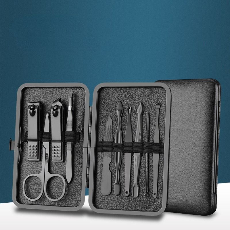 7/10/12/16pcs Manicure Nail Cutters Nail Clippers Set Stainless Steel Ear Spoon