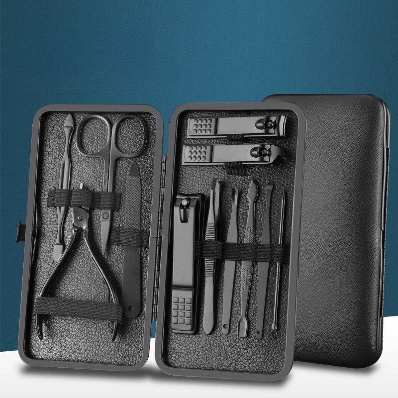 7/10/12/16pcs Manicure Nail Cutters Nail Clippers Set Stainless Steel Ear Spoon