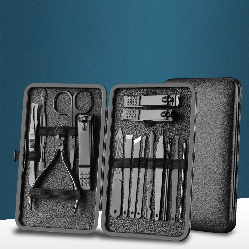 7/10/12/16pcs Manicure Nail Cutters Nail Clippers Set Stainless Steel Ear Spoon