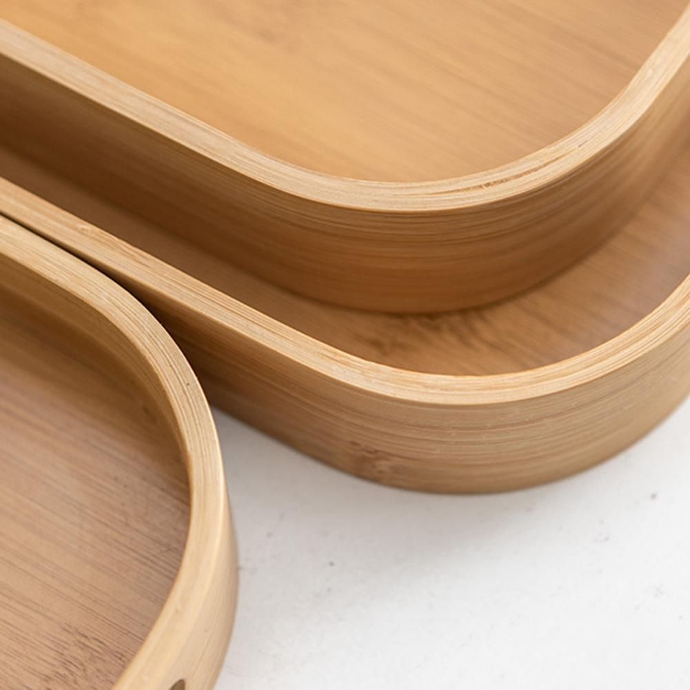 Bamboo Rectangle Serving Tray Wood Plate Tea Food Dishe Drink Platter Food Plate Dinner Beef Steak Fruit Snack Tray,A