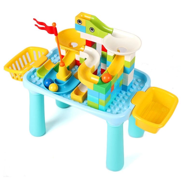 Building Block Study Desk, Style: Small Table + 76 Blocks