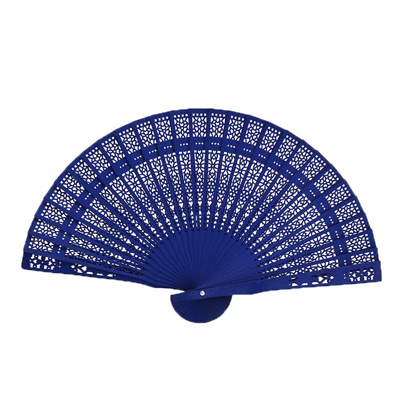 Fragrant Chinese Wooden Carved Wedding Fan 1PCS Party Bamboo Style Folding Hand