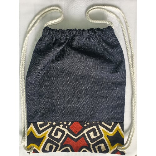 Denim And Bogolon Drawstring Backpack
