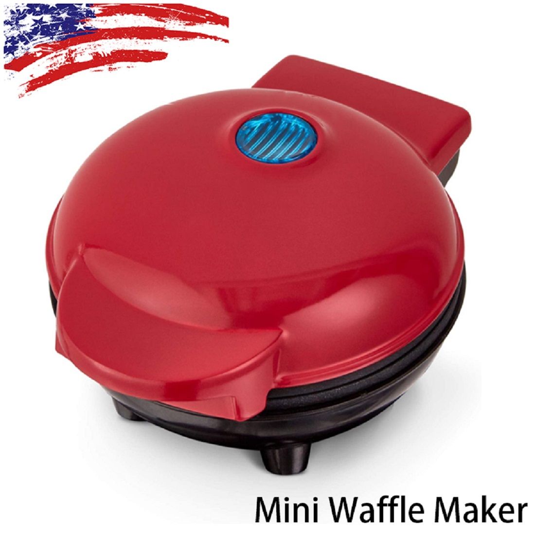 4 Inch Mini Waffle Maker Non-stick Waffle Maker In Red