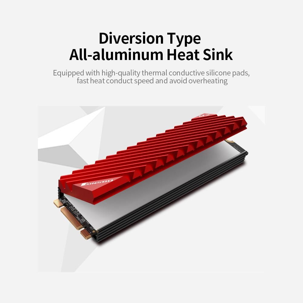 M.2-3 Radiator M.2 SSD Heat Sink Aluminum Heat Sink Tool-free Design Radiator with Thermal Pad for M.2 2280 SSD Grey