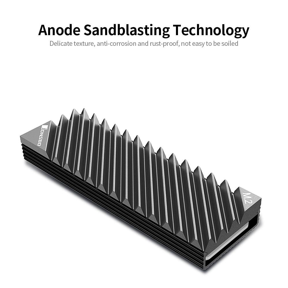 M.2-3 Radiator M.2 SSD Heat Sink Aluminum Heat Sink Tool-free Design Radiator with Thermal Pad for M.2 2280 SSD Grey