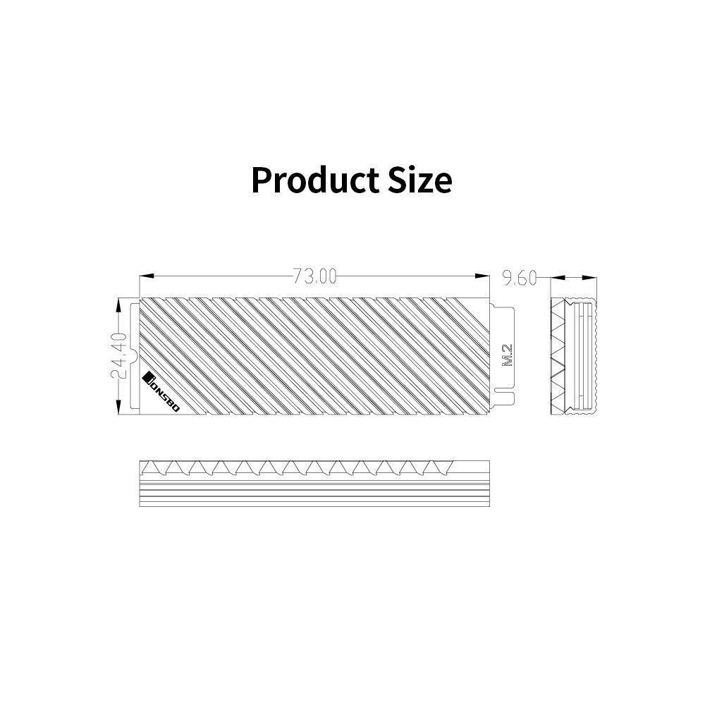 M.2-3 Radiator M.2 SSD Heat Sink Aluminum Heat Sink Tool-free Design Radiator with Thermal Pad for M.2 2280 SSD Grey