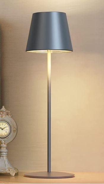 Neoglint LED Cordless Table Lamp Metal Bedside Nightstand Lamp Rechargeable Desk Lamp Touch Control 3 Light Colors Stepless Dimmable Night Light for Bedroom Bar Restaurant Coffee Shop