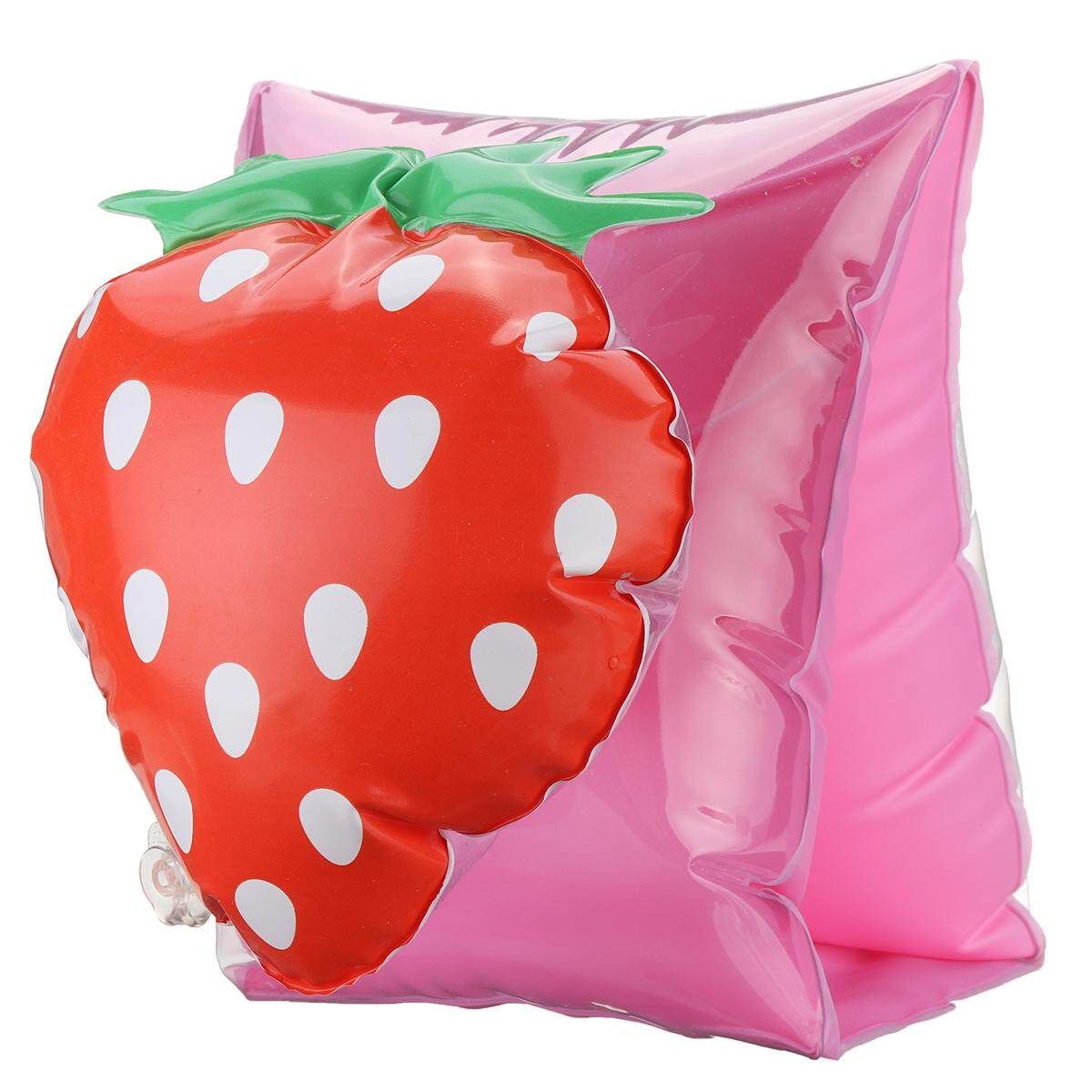 1 Pair Kids Summer Cute Inflatable Safety Swim Rings Arm Bands Cartoon Floaties Strawberry