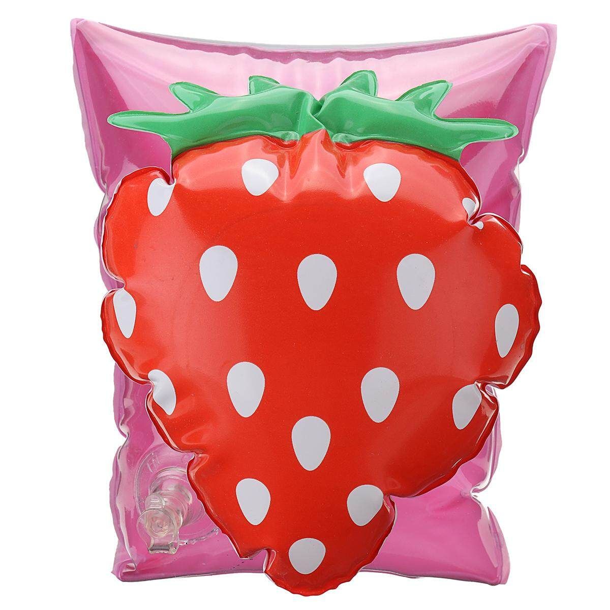 1 Pair Kids Summer Cute Inflatable Safety Swim Rings Arm Bands Cartoon Floaties Strawberry