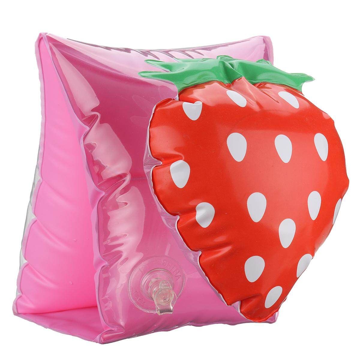 1 Pair Kids Summer Cute Inflatable Safety Swim Rings Arm Bands Cartoon Floaties Strawberry