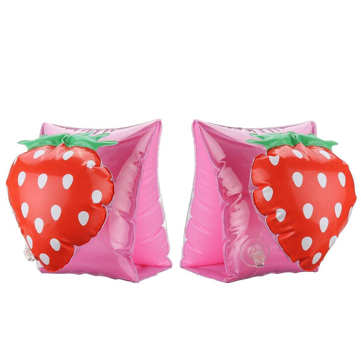 1 Pair Kids Summer Cute Inflatable Safety Swim Rings Arm Bands Cartoon Floaties Strawberry